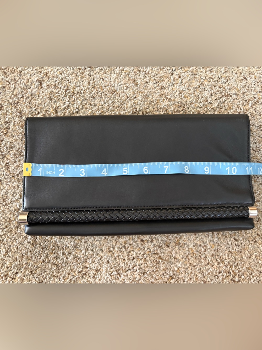 Michael Kors Black Braided Accent Leather Clutch - Picture 6 of 8